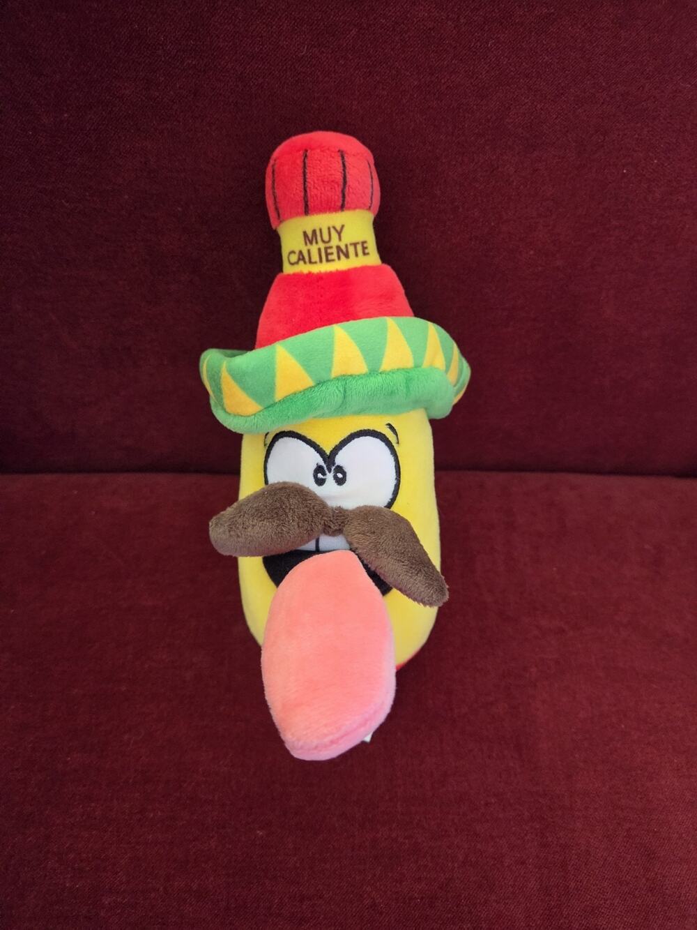 Spicy Amigos Hot Sauce Bottle Muy Caliente Tongue Out Plush from Good Stuff